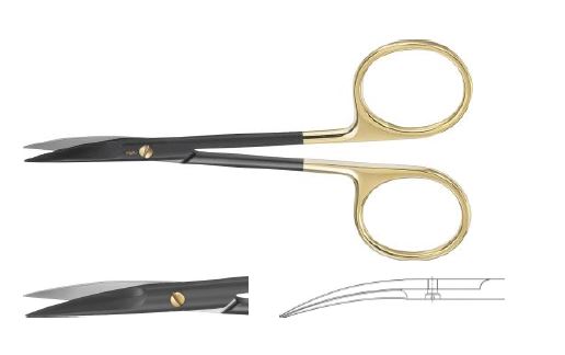 Ноір очні ножиці вигнуті хвильова заточка гострі/гострі 110 мм